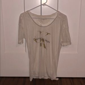 Calvin Klein Jeans Sheer White Tee